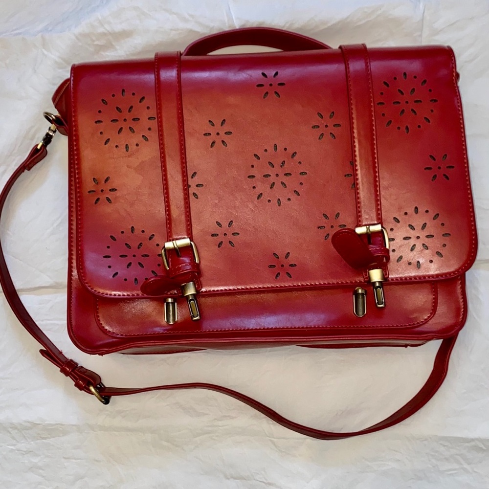 Leather laptop bag